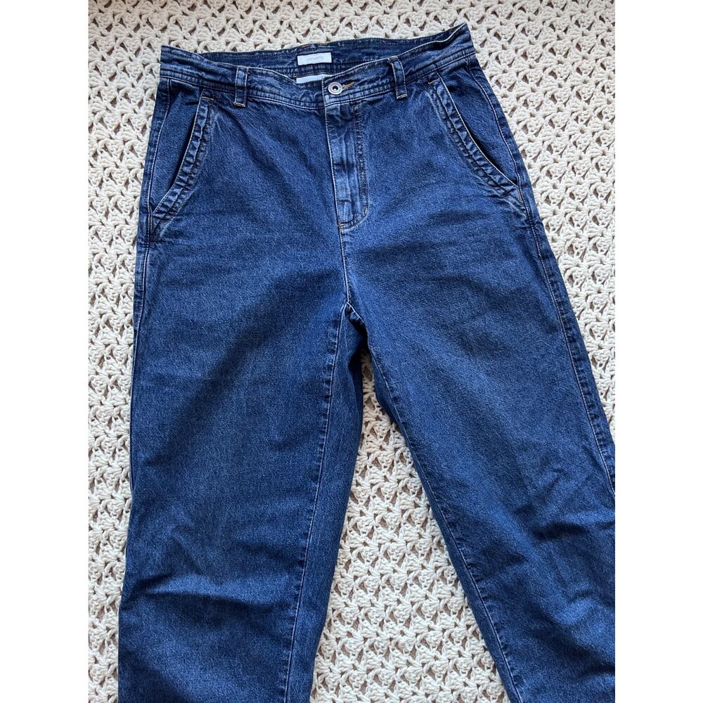 Vintage Y2K Dark Wash Cropped Tapered Jeans Barrel Style Size 6 Small